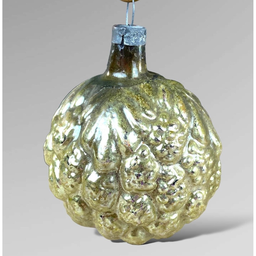 Vintage Mercury Glass Walnut Christmas Ornament Classic! - Picture 2 of 6